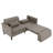 74" Modern Convertible Sleeper Sofa with Storage Pockets, Tannish Gray-924703096