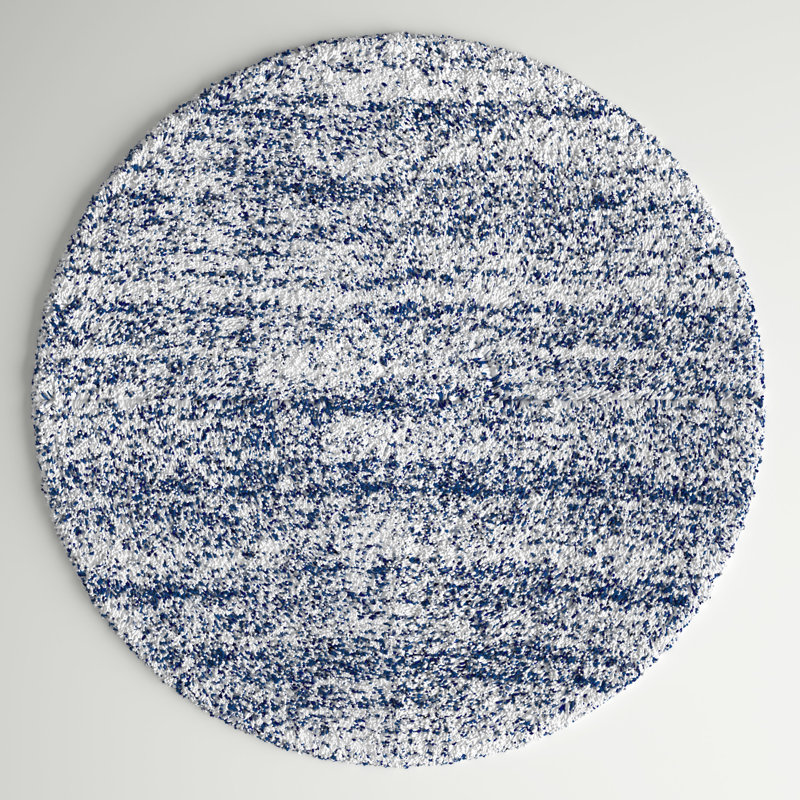 Tapis ivoire / bleu marine Audriauna, Rond 4 pi