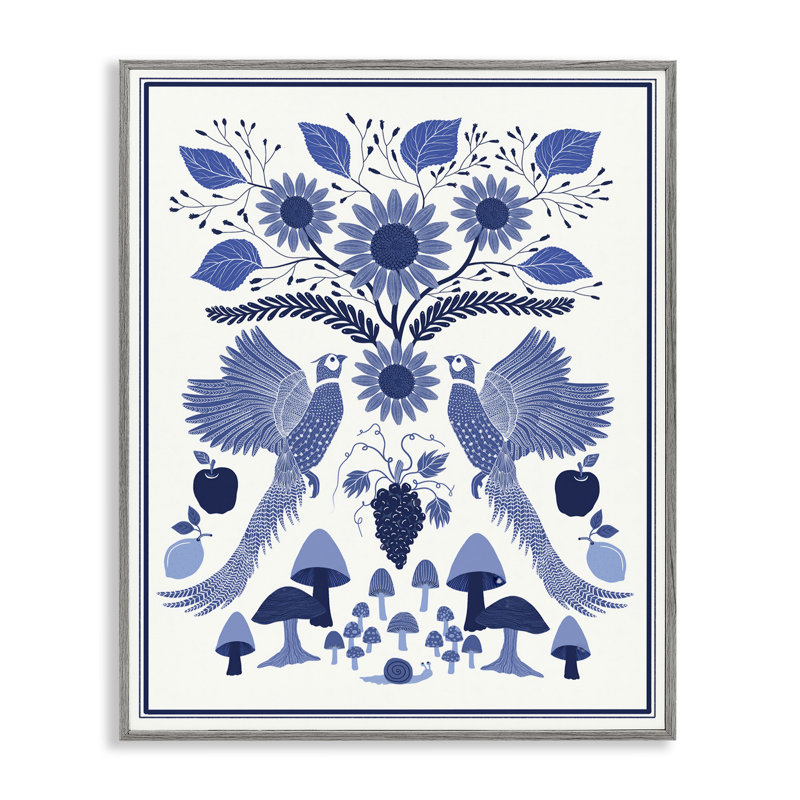  Art de giclée de Woodland Blue Folk par Darlene Seale, H 20 po x l 16 po, Estampe numérique Farmhouse