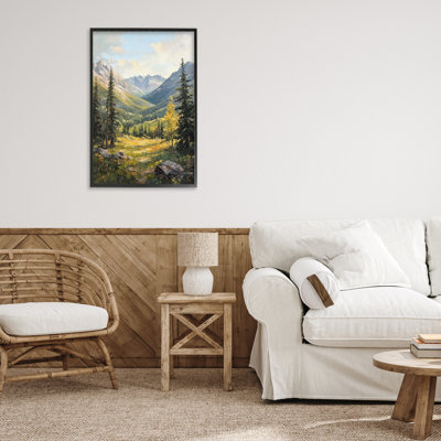 Mountain Refuge in Golden Valley Framed Giclee, design by Petal Prints Design