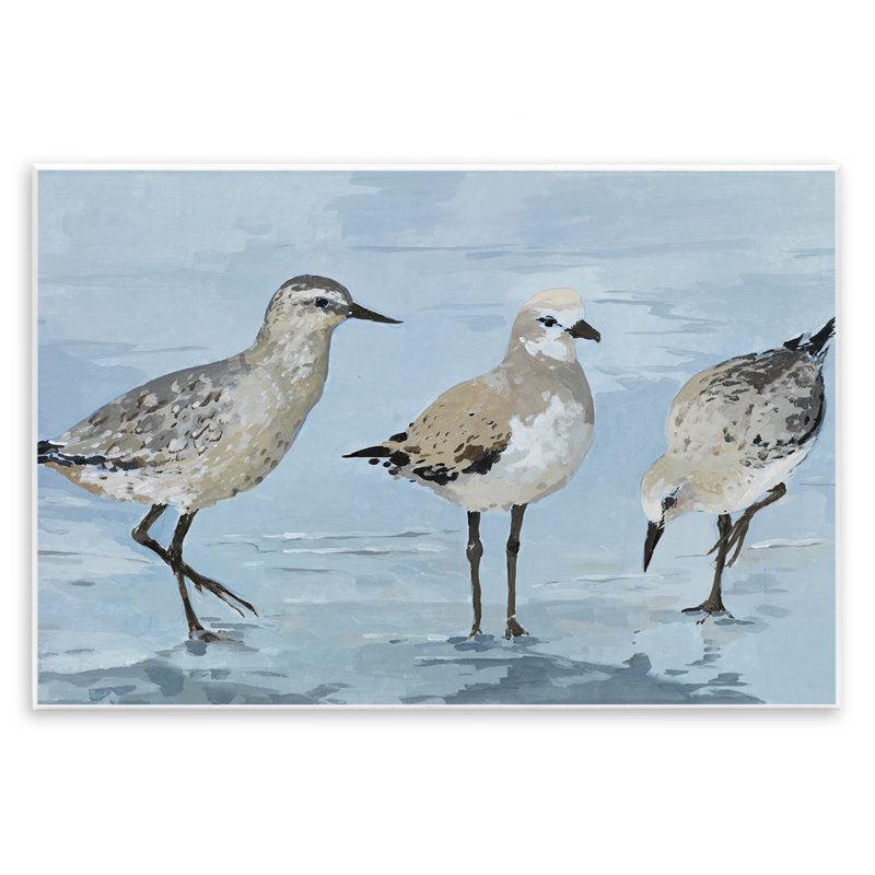 Plaque murale «Sandpipers Beach Coastal Scene» par Lorenzo Collective, H 13 po x l 19 po