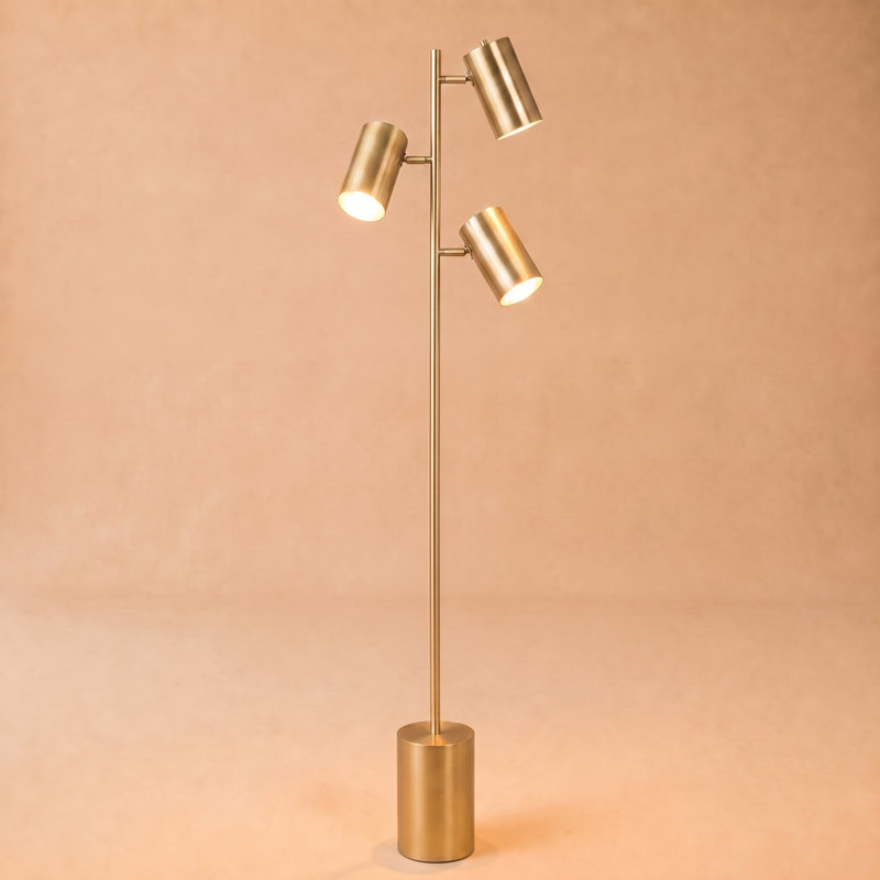 Lampe sur pied en laiton doré