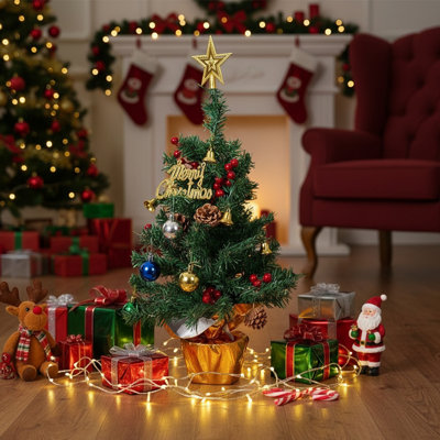 Tabletop Artificial Christmas Tree Decoration with String Light