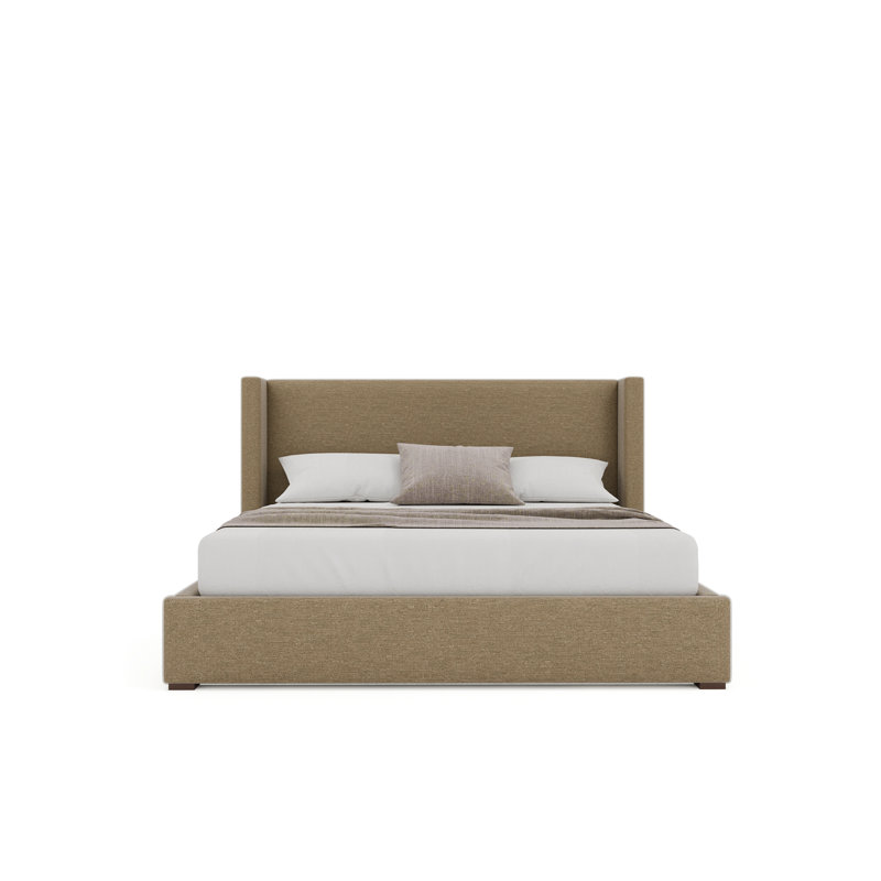 Aylet Low Upholstered Bed, Linen Brown, California King