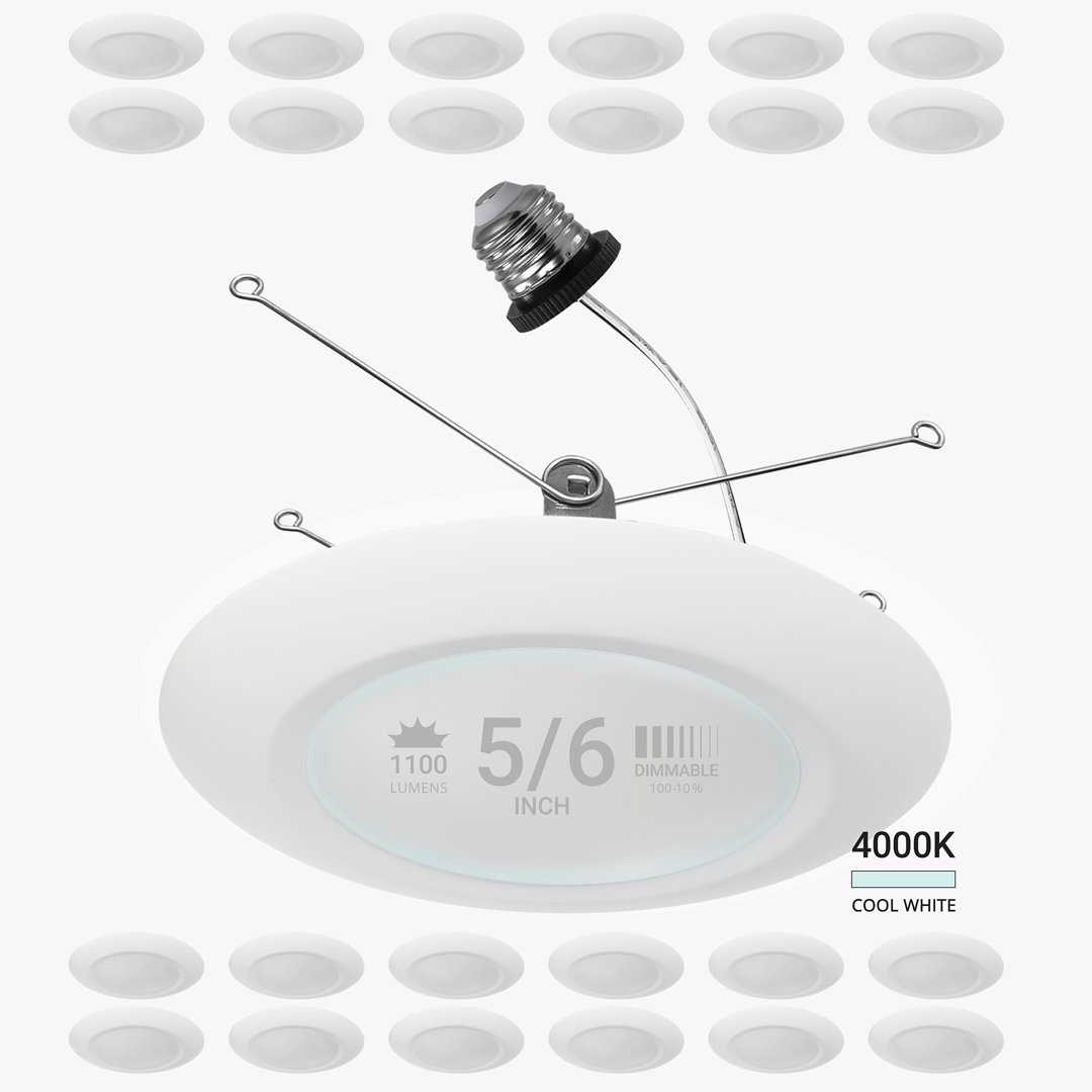 5/6 in. 4000K Remodel 15W Retrofit Disk Light E26 Base LED Recessed Lighting Ki (Set of 24) NUWATT