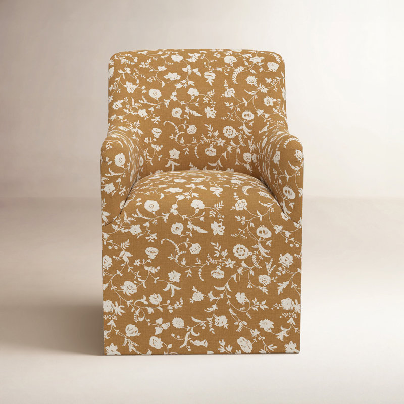 Howth Cotton Arm Chair, Robina Floral Ochre