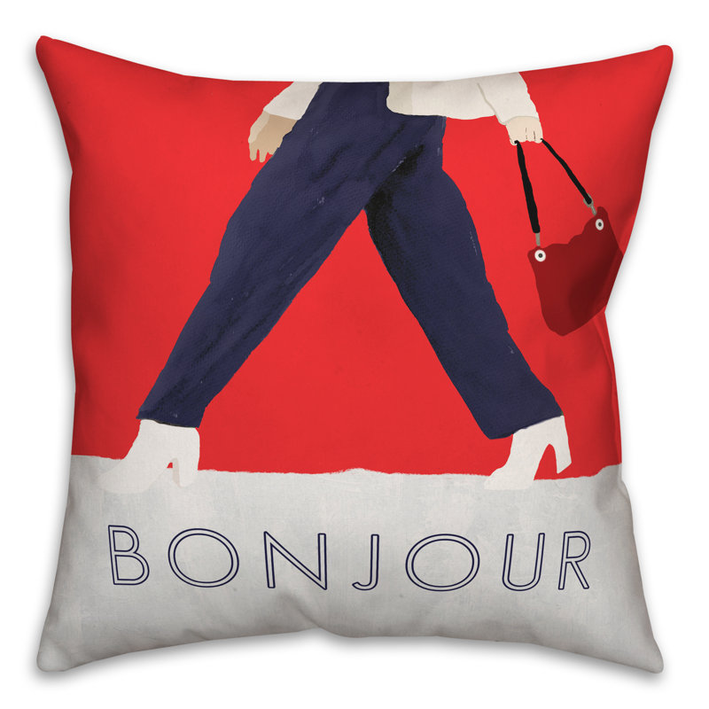 Bonjour Throw Pillow