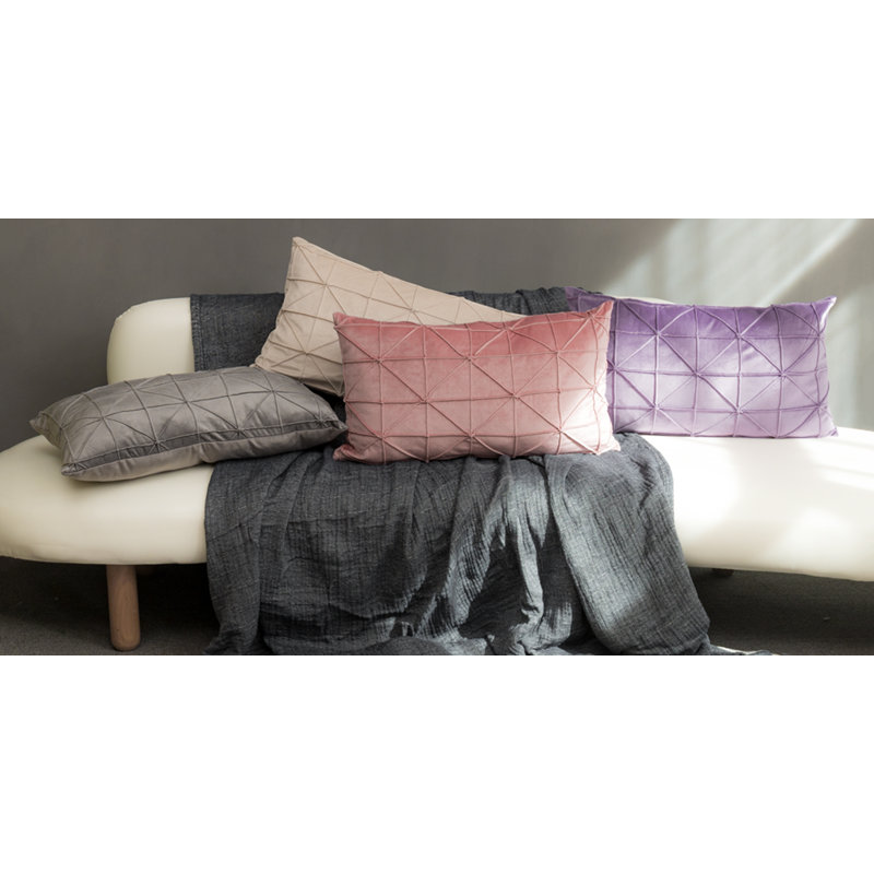 Housse de coussin 3D en velours fait à la main Housse de coussin en velours décoratif, Rose foncé