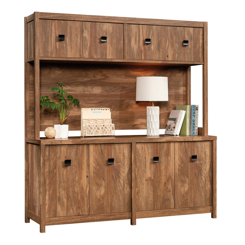 Finition brune pour plusieurs pièces - Élégant, rangement encombrant, compatible avec les bureaux assortis, conception multifonctionnelle rustique, espace de travail idéal pour la salle à manger et la maison, assemblage simple, présentation