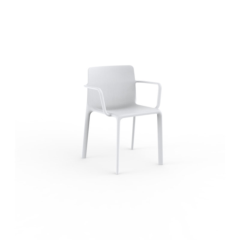 Kes Stacking Patio Dining Chair, White