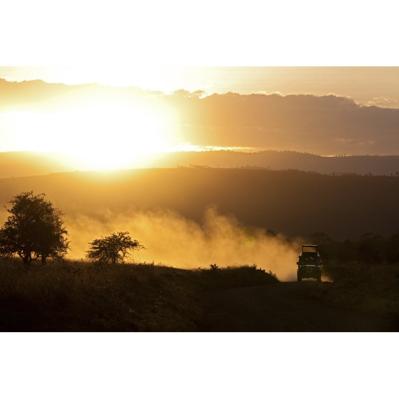 Off Road Vehicle At Sunset by WLDavies - No Frame Print on Canvas, 81cm H x 122cm W