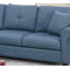 Canapé modulaire réversible en polyfibre bleu capitonné