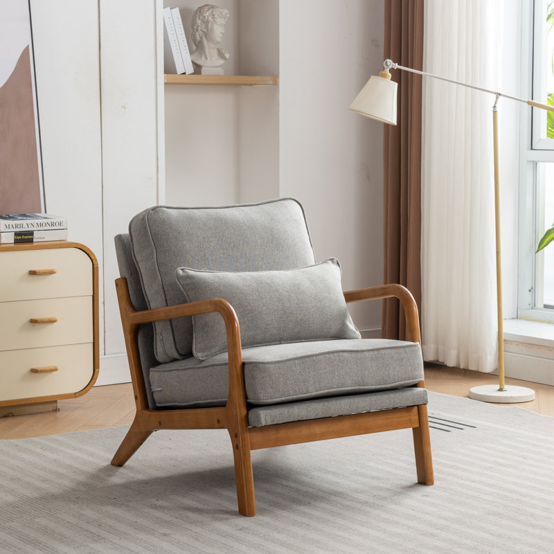 Homister Upholstered Armchair, Gray Linen
