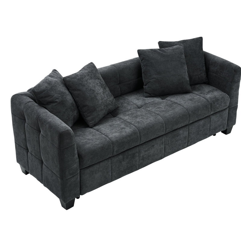 3 lits gigognes en gris foncé, facile à assembler et à utiliser en velours gris nuage pour 3 personnes, convertible en un endroit confortable pour dormir