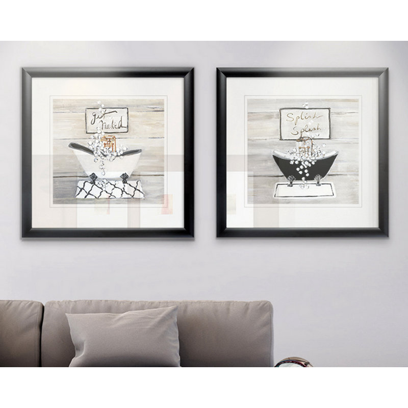 «Get nu» - ensemble de 2 reproductions de cadres photo, Cadre noir