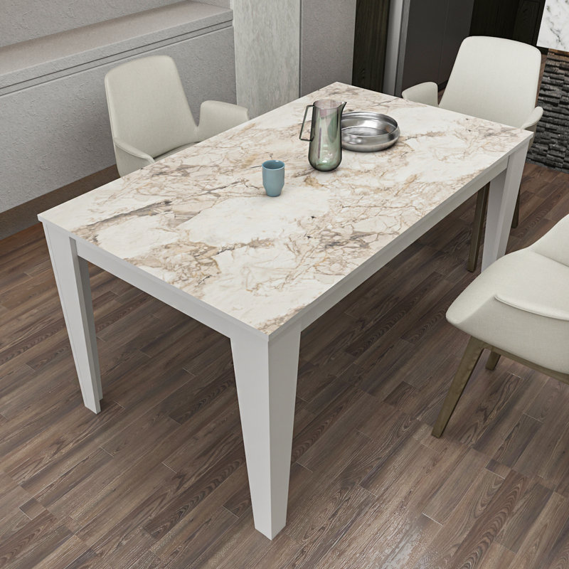 Ishamel Rectangular 145cm L x 85cm W Dining Table, White