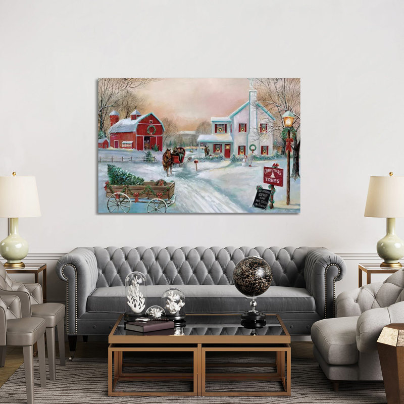 «Christmas Tree Farm» par Ruane Manning - reproduction d'art, Toile tendue, Aucun mat, H 60 po x l 40po x P 1,5 po