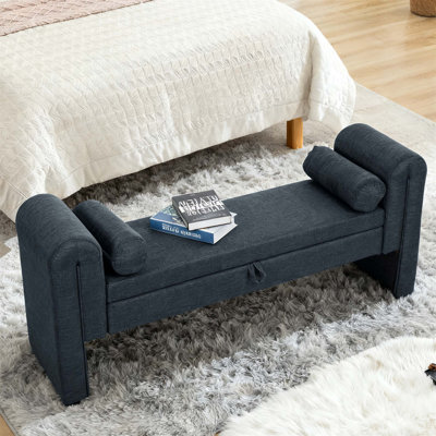 Banc de rangement de 60 pouces avec sièges spacieux et compartiment caché, pour les chambres à coucher et les salons