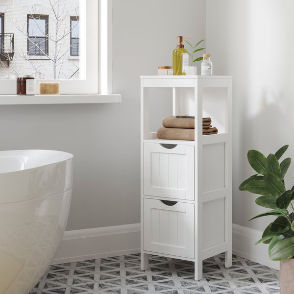 Burroughs 14.69 W x 42.7 H x 11.42 D Free-Standing Bathroom Shelves Andover Mills Finish: White