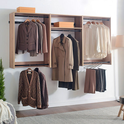 Devi Oak Wall Mounted Wood Closet System