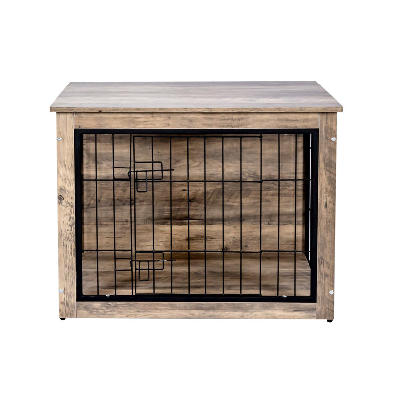 Cage pour chien moyenne en bois avec deux ouvertures