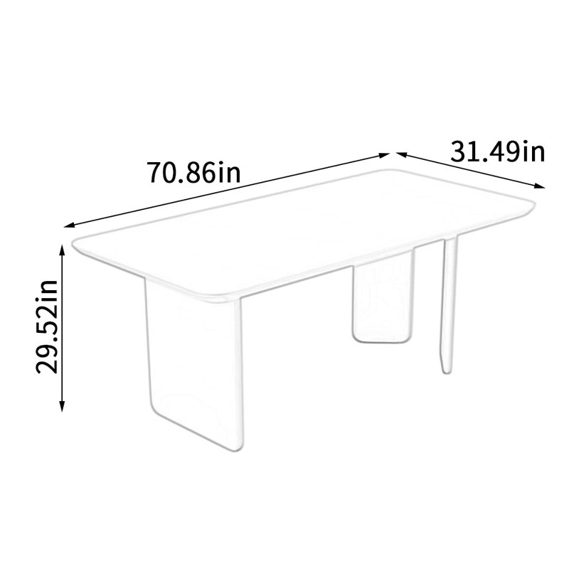 Table de salle à manger Exquise, H 29,52 po x L 70,86 po x l 31,49 po
