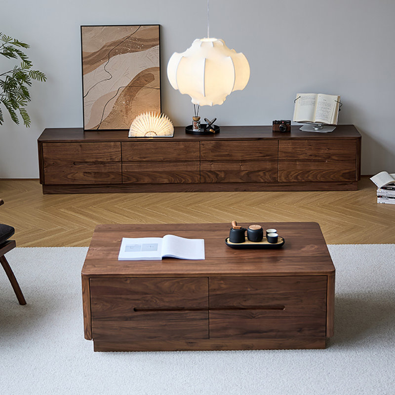 Table de bout en noyer noir, H 16,5 po x L 47,2 po x l 27,6 po