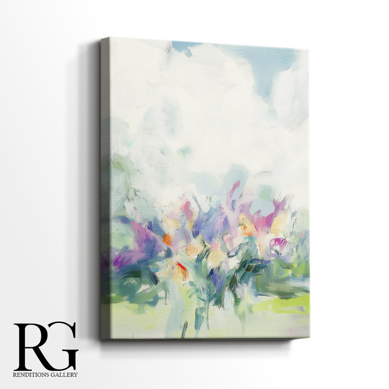 Floral sur toile tendue avec châssis XXXII, prête à être accrochée, H 27 po x l 18 po