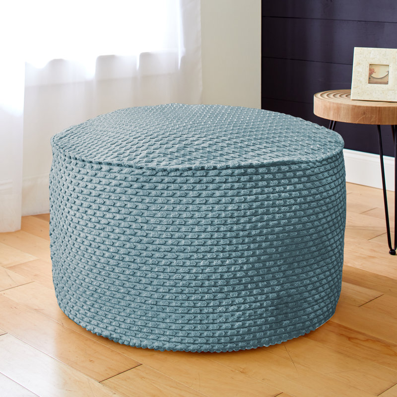 Caesyn Upholstered Pouf, Becklee Teal Corduroy