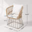 Outdoor 5-Piece Dining Set - Rectangular Teak Wood Table with 4 Wicker Chairs, Beige Steel Frame, Ideal for Patio and Garden