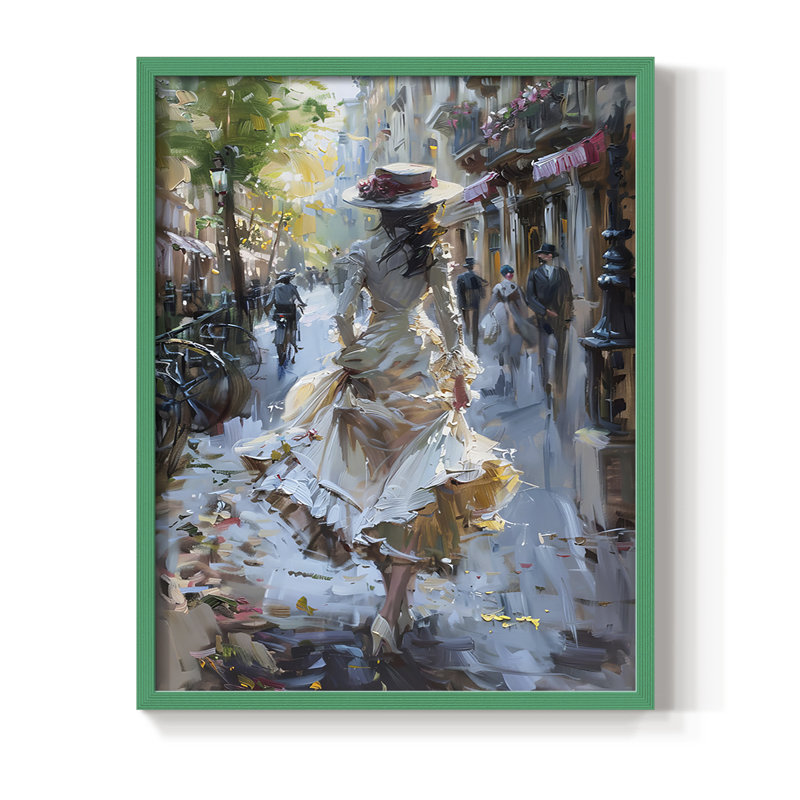 Reproduction encadrée WOMEN Series DCXLV - bois massif, H 30 po x l 24 po, Vert