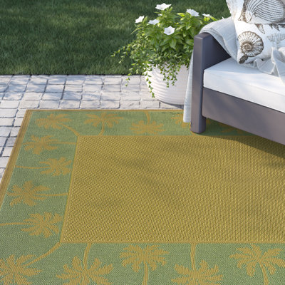 Tapis d'intérieur / extérieur beige / vert Barham