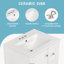 Meuble-lavabo autoportant de 24 po avec comptoir d'évier, armoire en bois massif et panneau de fibres à densité moyenne avec tablettes de rangement, plateau en céramique, blanc
