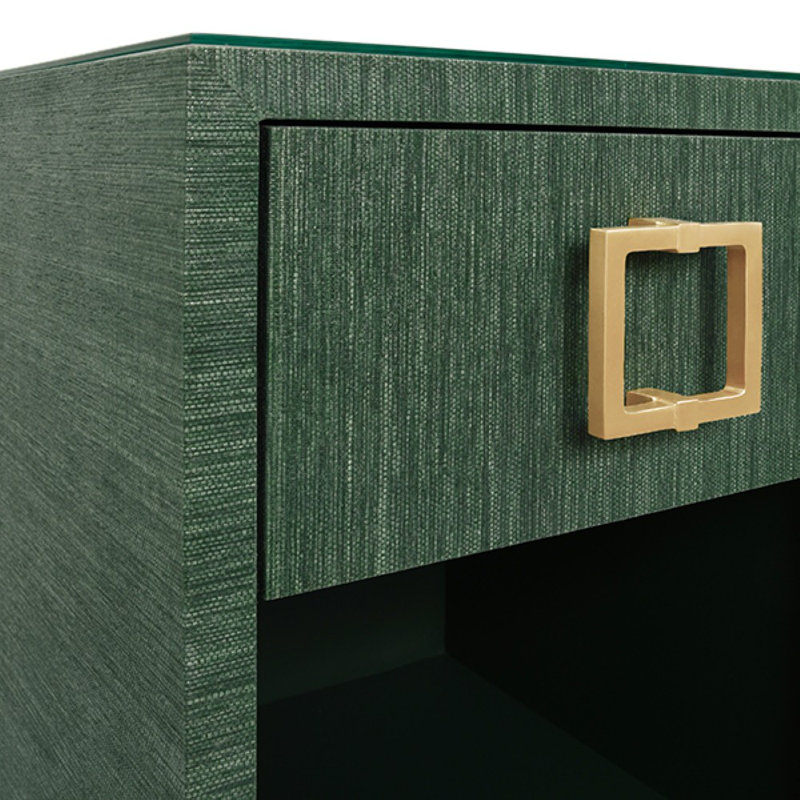 Blair Glass End Table, Green