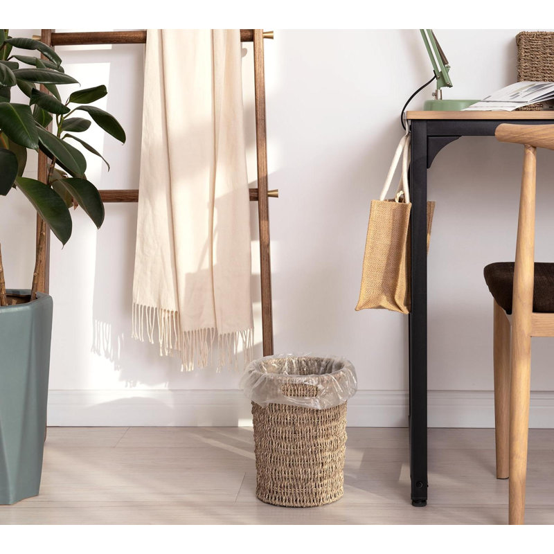 Panier à déchets en osier, petite poubelle, corbeille en osier avec ruppie maritime tissée à la main, naturel (ruppie maritime)