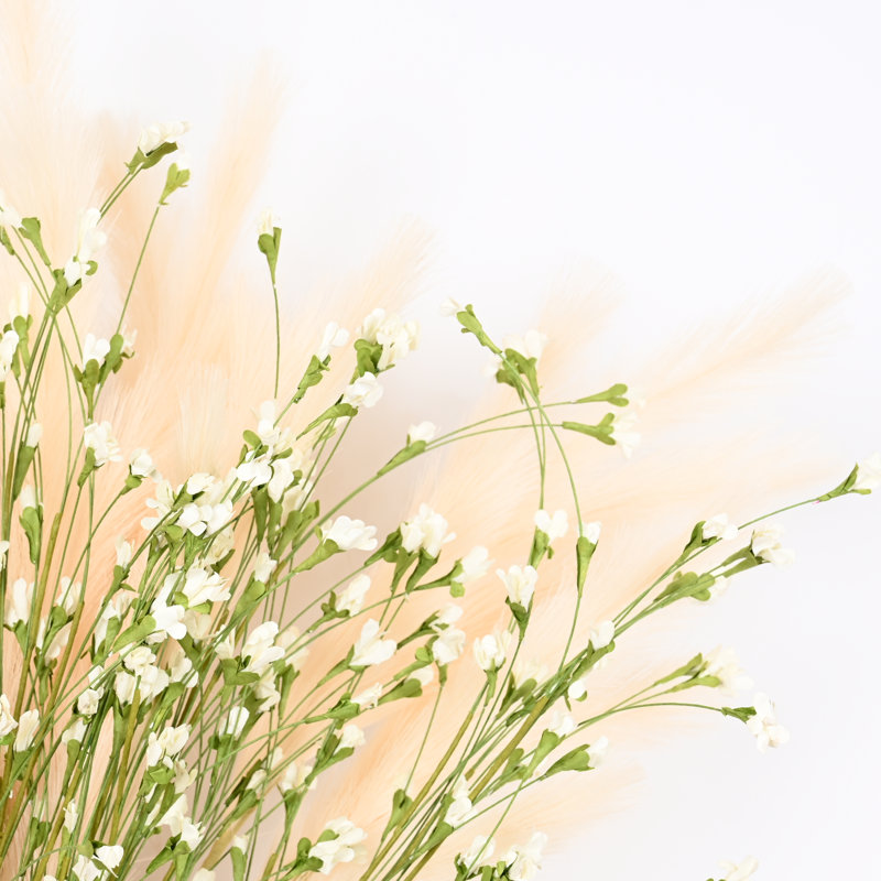 36 po Arrangement floral de fleurs de pampas artificielles pour remplissage de vases, Blanc