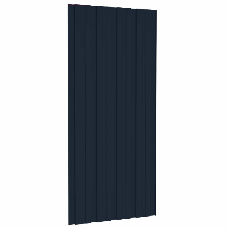 vidaXL Roof Panel 12 pcs Anthracite 39.37 x 17.72 in Galvanised steel, Anthracite, 39.37 x 17.72 in, 12