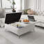 Table basse avec banc de rangement carré de 35 pouces de large avec repose-pieds de rangement surdimensionné-737261554