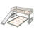 Gray Twin Over Bunk Bed With Slide - Quality Solid Wood Build For Fun And Function In Includes Enhanced Functionality