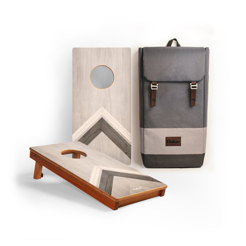 Planches de cornhole argentées à chevrons en acajou, H 24 po x l 12 po x P 2 po