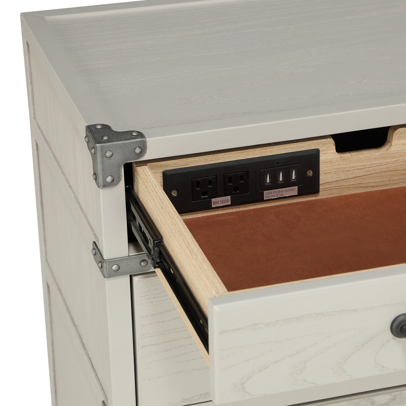 Nightstand w/USB, Gray
