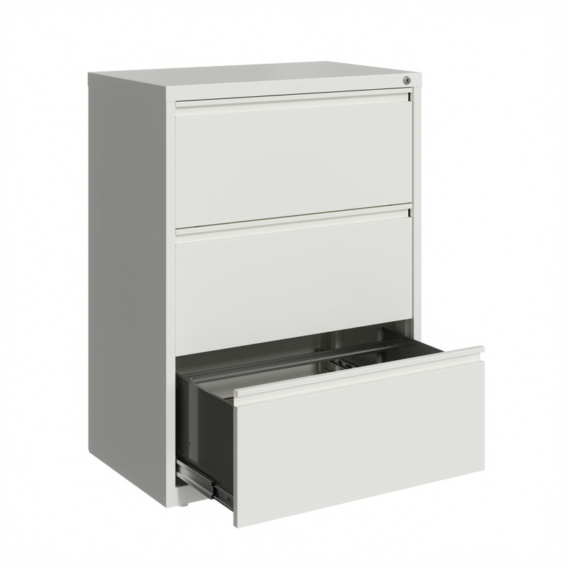 30'' Wide 3 -Drawer Steel File Cabinet, White