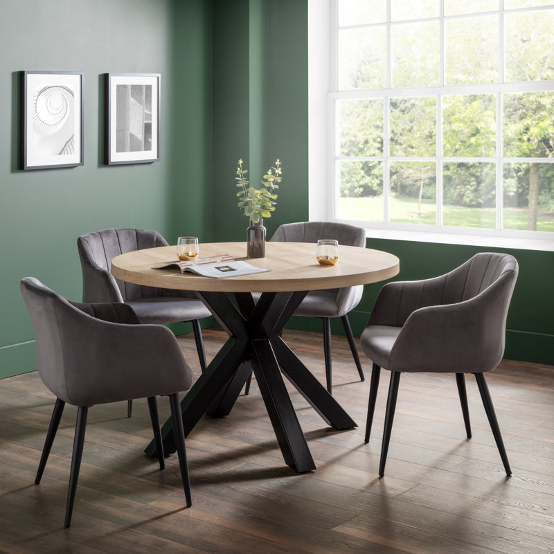 Iisakki Round Metal Base Dining Table