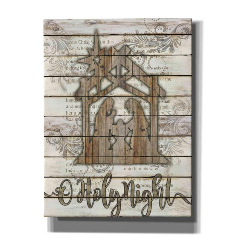'O Holy Night Manger' by Cindy Jacobs, Canvas Wall Art, 16" H x 12" W x 0.75" D