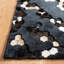 Tapis noir en viscose / cuir / coton touffeté à la main Jarrell-1298212345