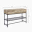 Table de canapé fonctionnelle et élégante avec bureau en bois artificiel et base en métal pour un espace de vie polyvalent