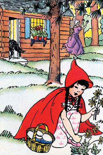 « little red crocheting-capoting » par julia letheld hahn, impression, H 36 po x l 24 po