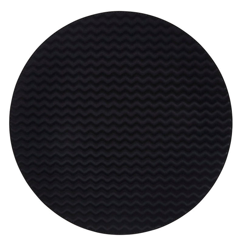 Tilde Vinyl Round Placemats, Black/Silver