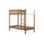 Lit superposé simple au-dessus de simple en bois massif Keeson avec tête et pied de lit en tissu molletonné Teddy
