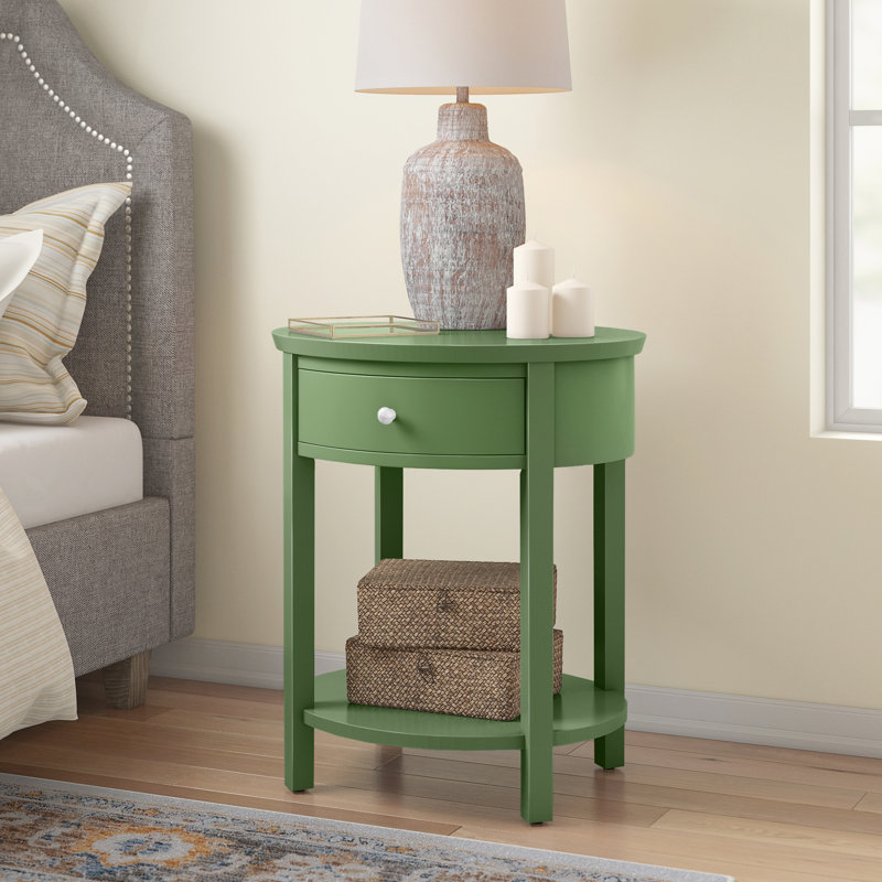 Zaheed End Table with Storage, Meadow Green